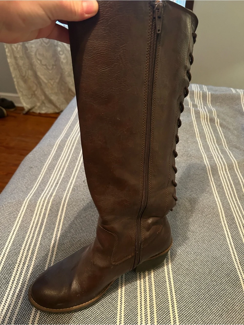 Kohl's Dark Brown Over-the-Knee Lace-Back Riding Boots